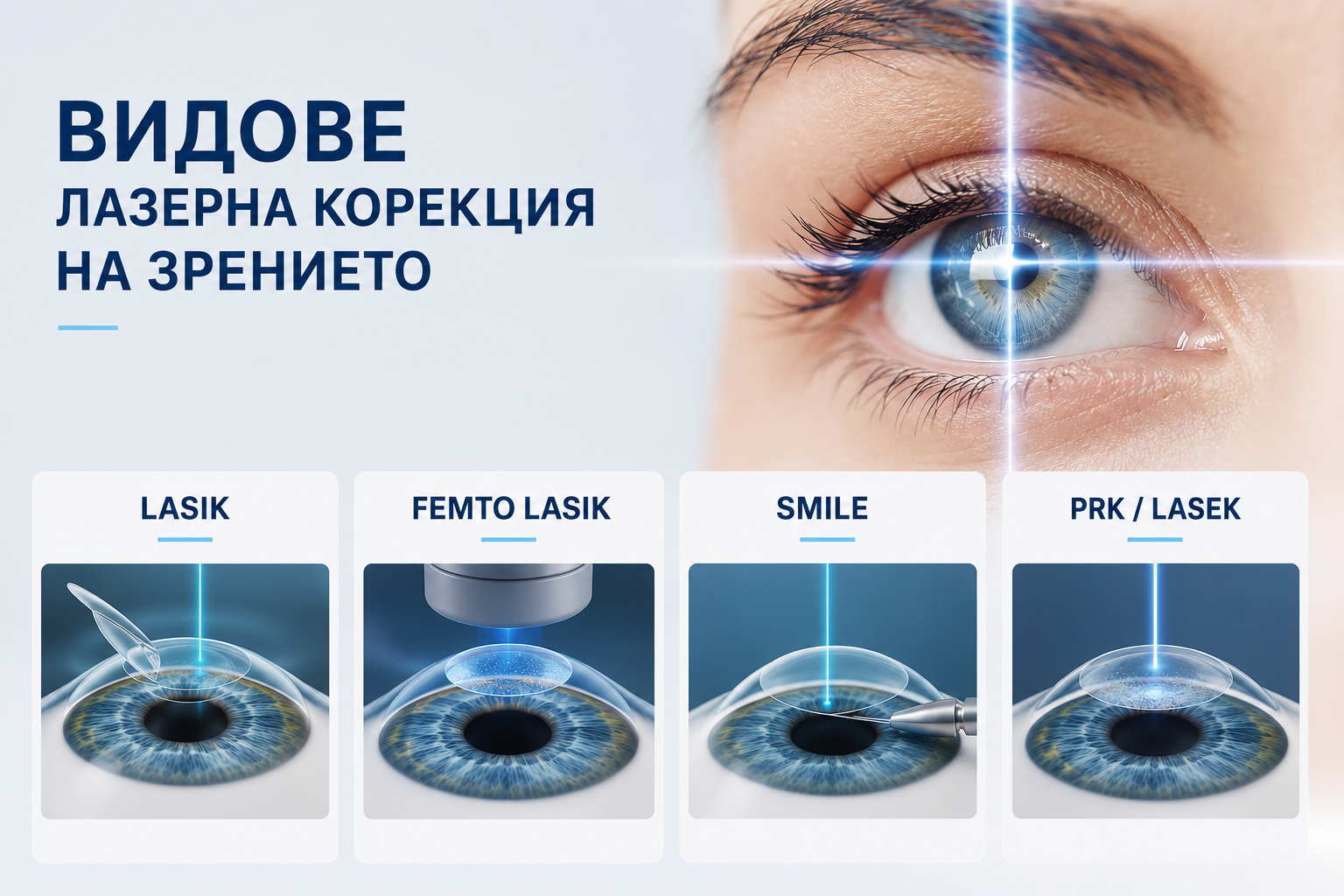 Видове лазерна корекция на зрението